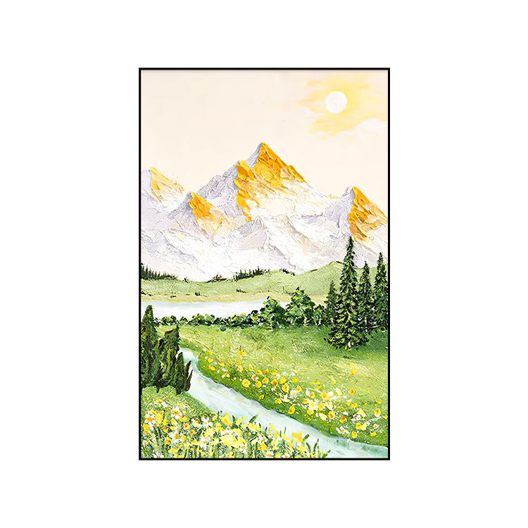 日照金山玄关装饰画北欧风客厅沙发背景墙落地画装饰画Y06