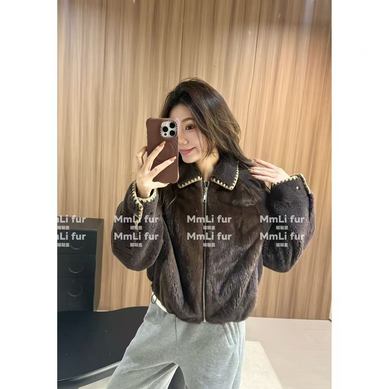【萌萌里】MMLi CLOTHES｜ 奶油云朵水貂加羊皮毛一体外套mm991109