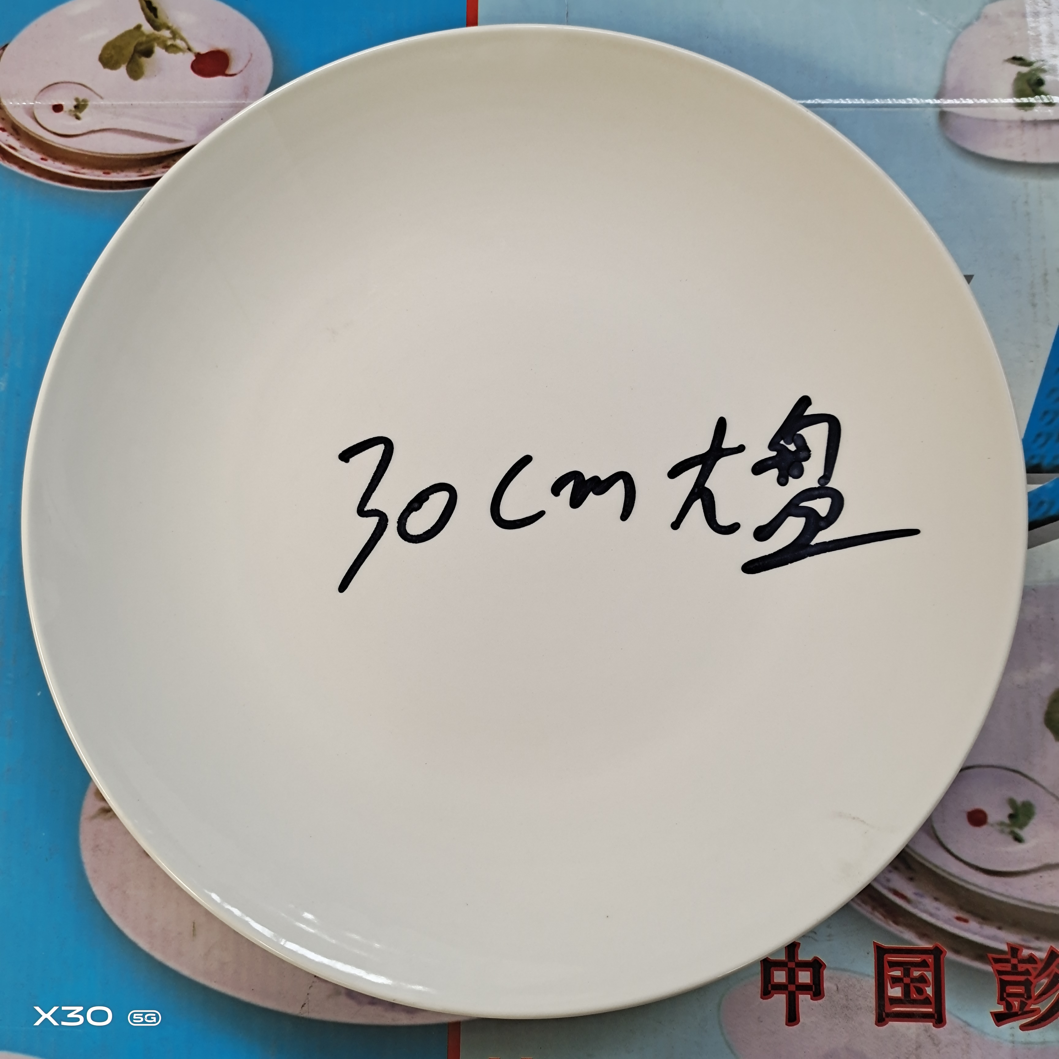 国营四厂强化瓷30㎝大盘工艺盘一支简约