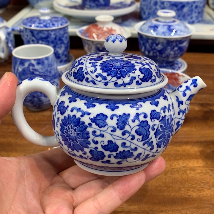 晓月柴窑 缠枝茶壶