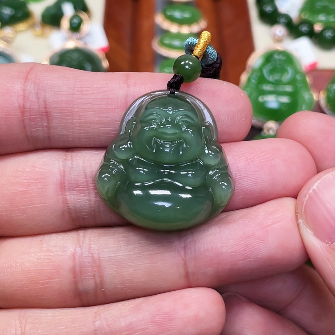 和田玉（碧玉）颈饰未镶嵌佛公30mm