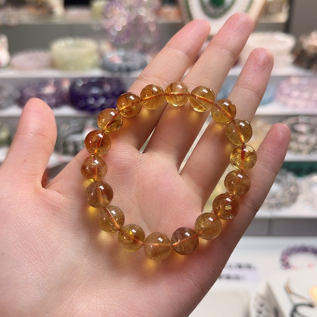 水晶手链未镶嵌208天然黄塔晶卡11