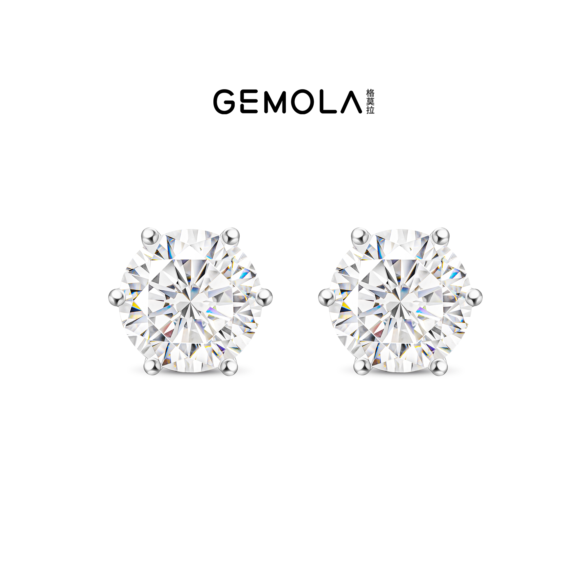 GEMOLA/格莫拉 925银合成锆石耳饰 叛逆千金风百搭耳钉10374EW