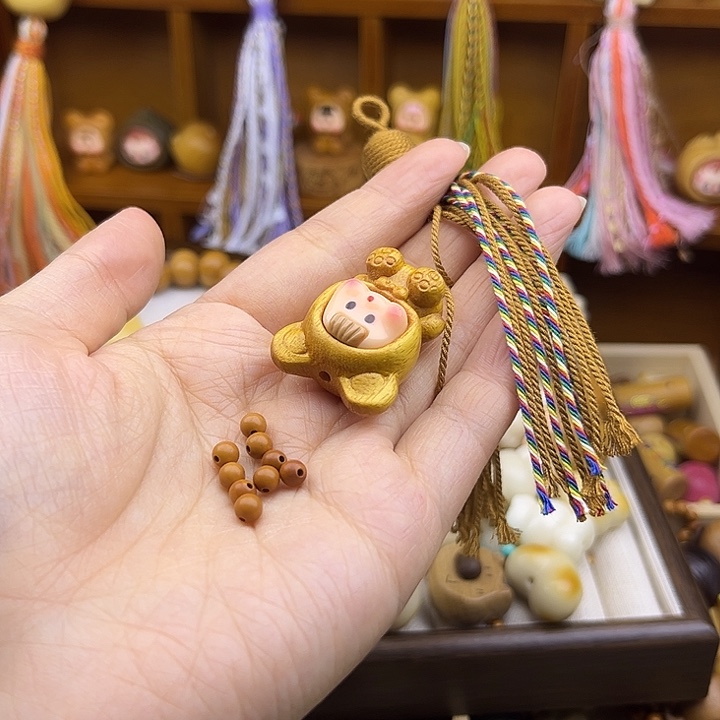 风***g手串猴头核桃跑环多妹焦糖色流苏