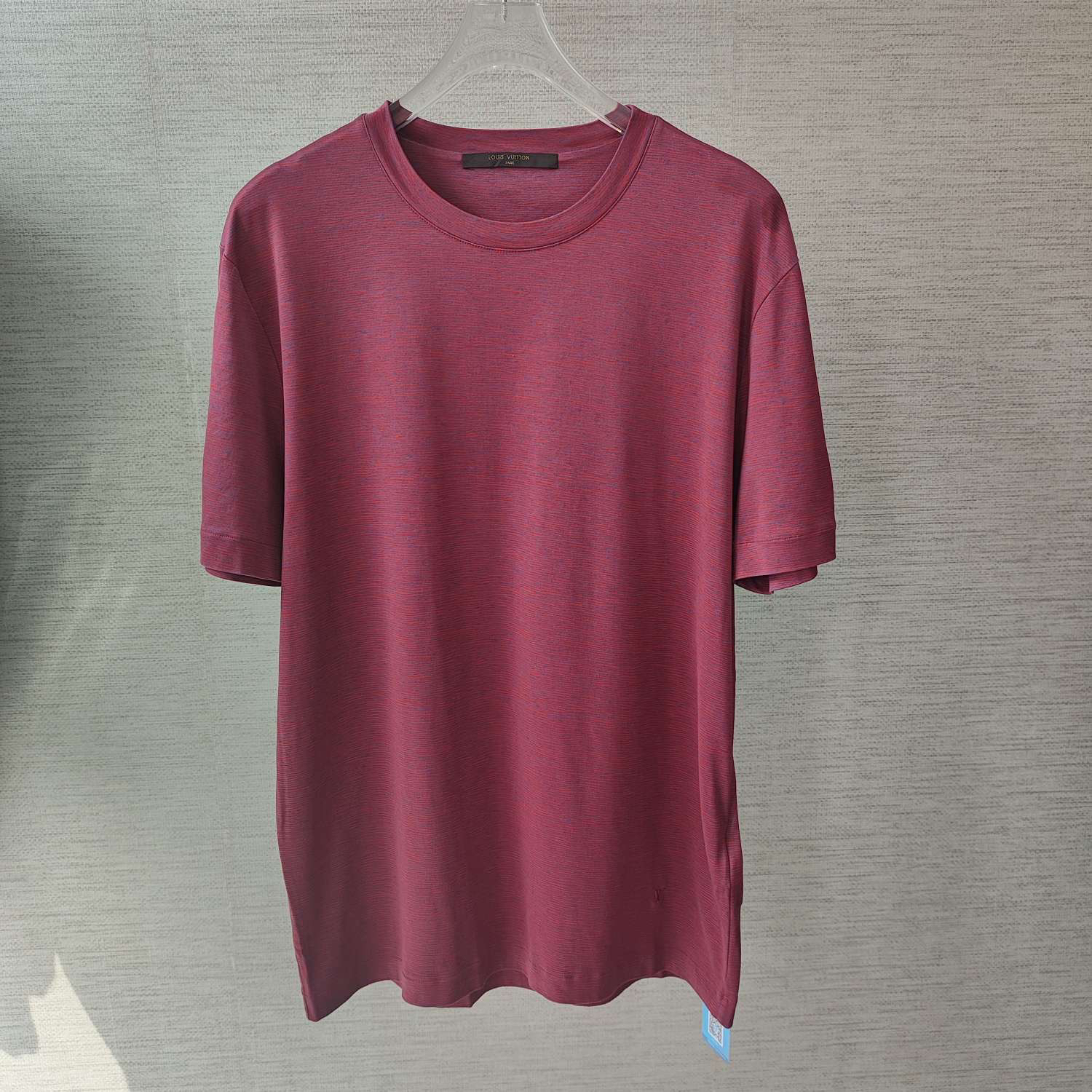 99新 LouisVuitton/路易威登 酒红色纹路短袖/M码/Sw24508