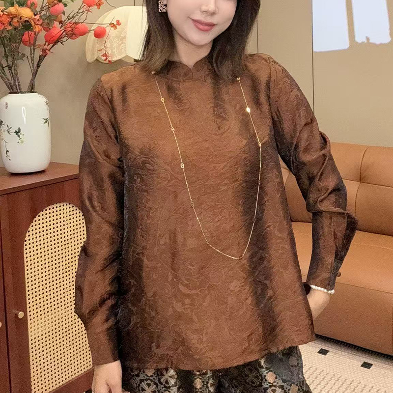 【锦轩阁】新中式国风女装立领休闲时尚百搭复古上衣5818