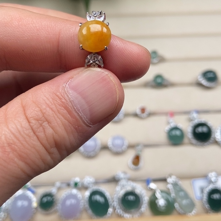 翡翠银S925镶嵌戒指