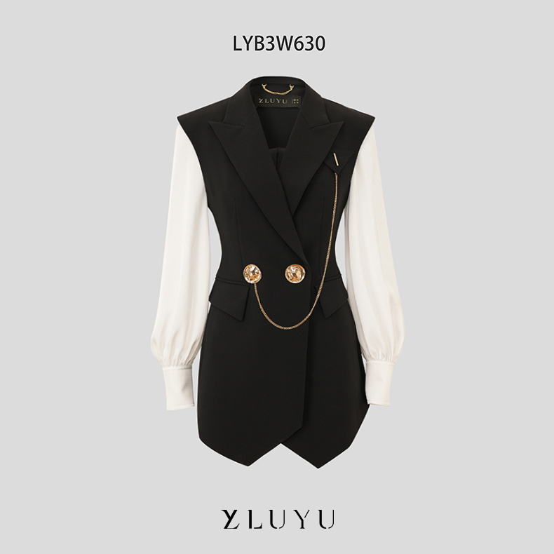 LUYU鲁遇设计师小众款时尚轻奢百搭V领气质衬衫外套LYB3W630