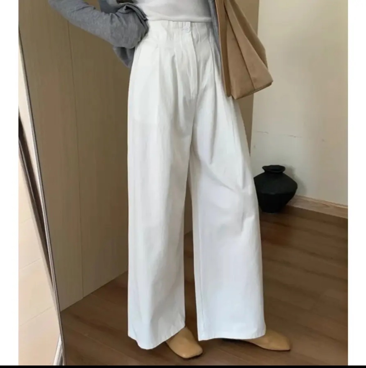 【开价+运费险】2025夏季新款纯棉阔腿裤韩版百搭直筒显瘦高腰长裤