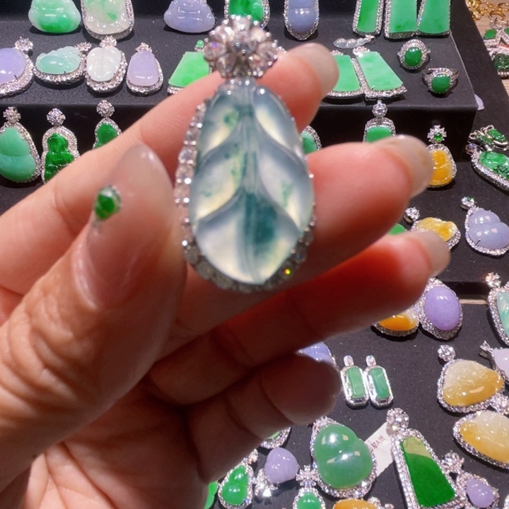 翡翠银S925镶嵌颈饰