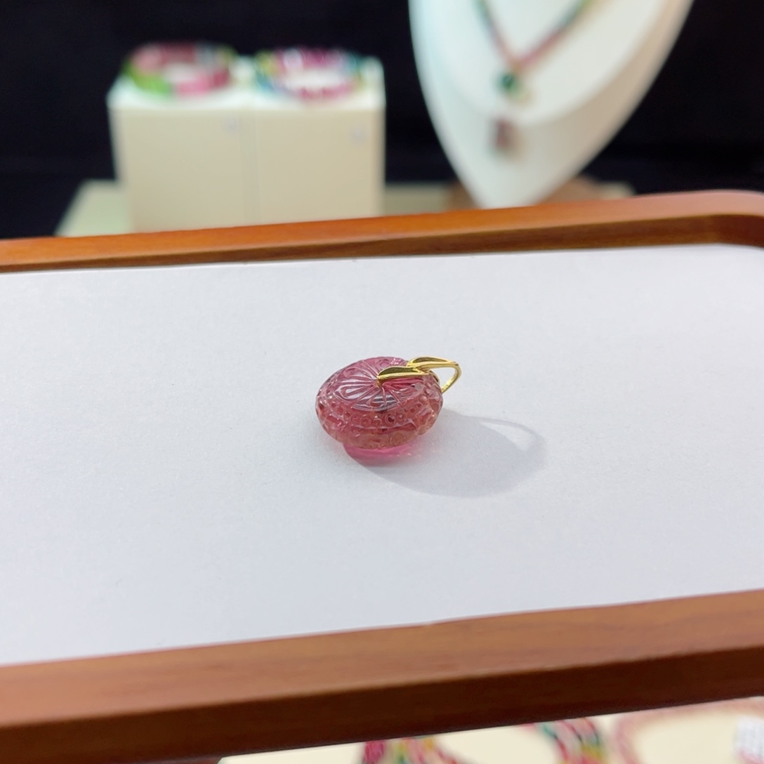 碧玺吊坠(不含链)18K金镶嵌吊坠