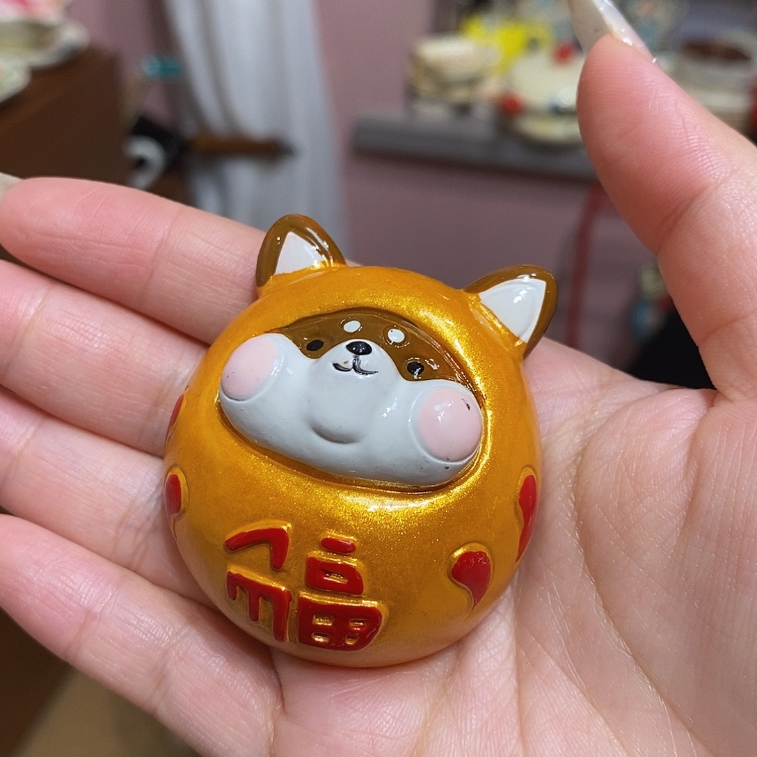 陶瓷金色福气满满小狗