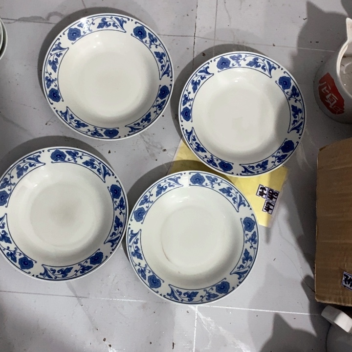 子***炑瓷片四厂翡翠瓷深盘四个