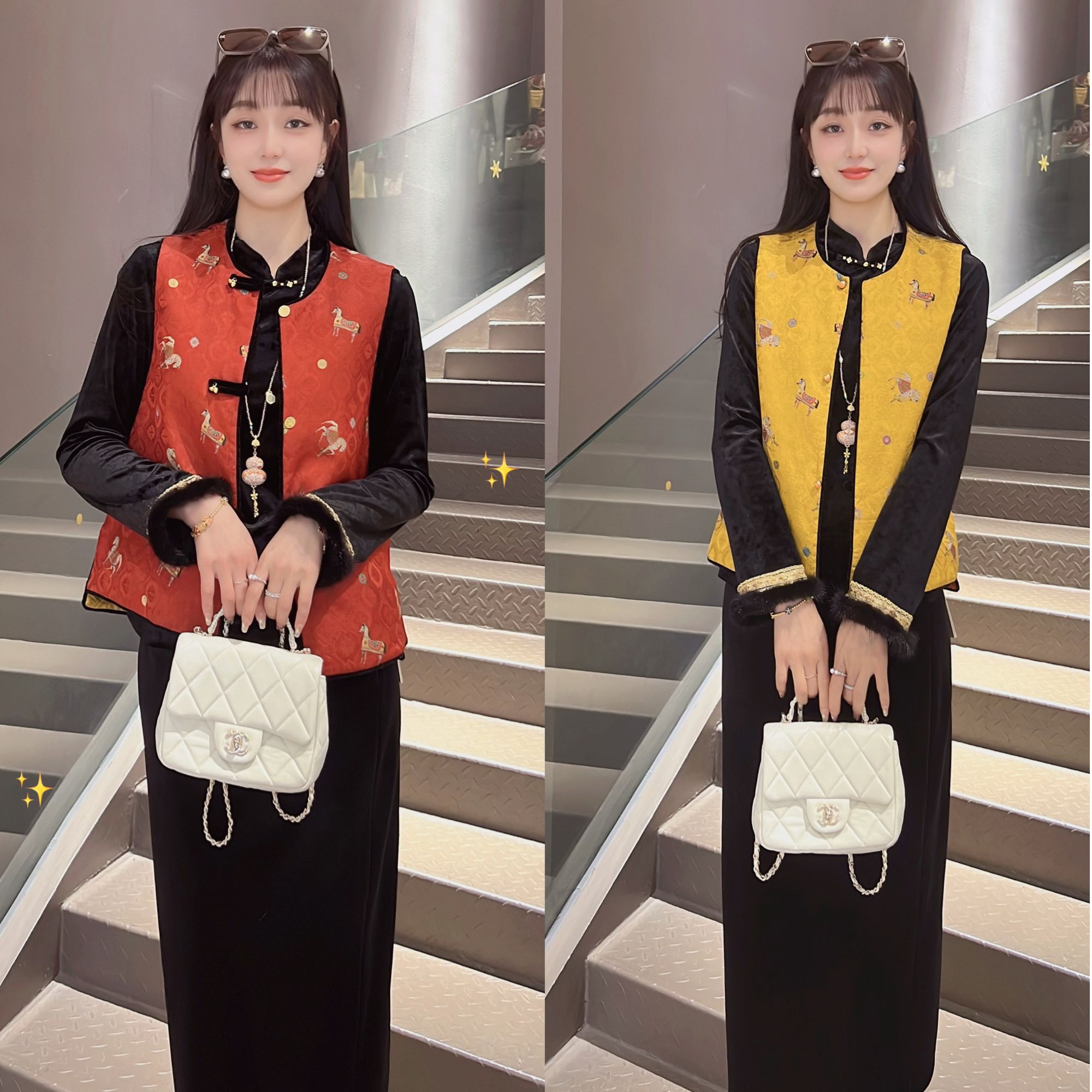 《33定制》秋冬款时尚百搭加棉加厚双面气质女马甲6923