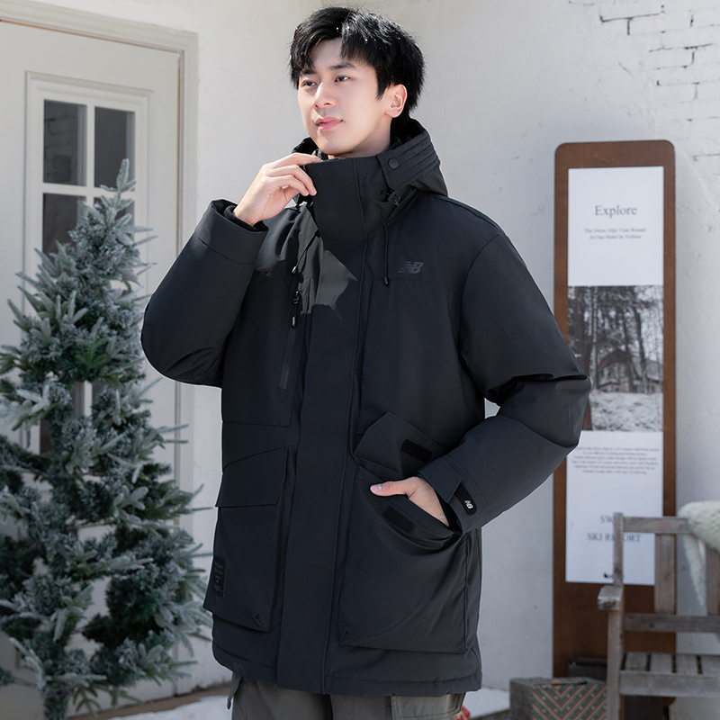 New Balance NB男装羽绒服2025冬新款保暖防风夹克外套AMJ44305BK