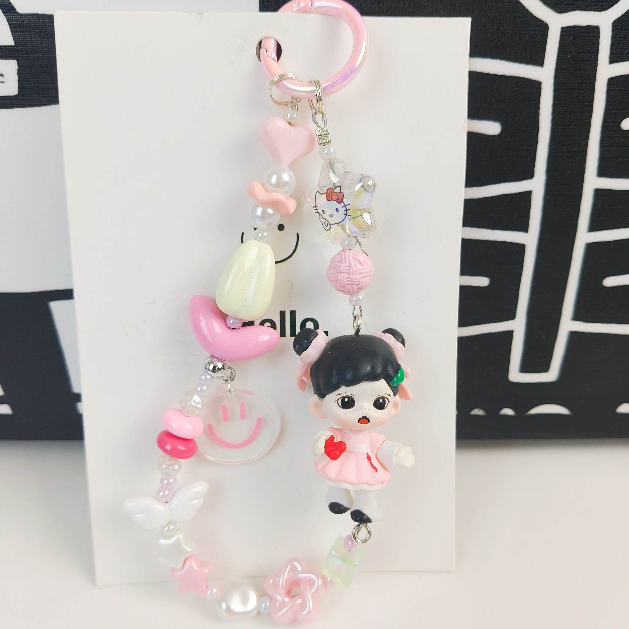 ins原创diy手工萌粒手机链可爱多巴胺钥匙扣创意挂饰个性挂件通用
