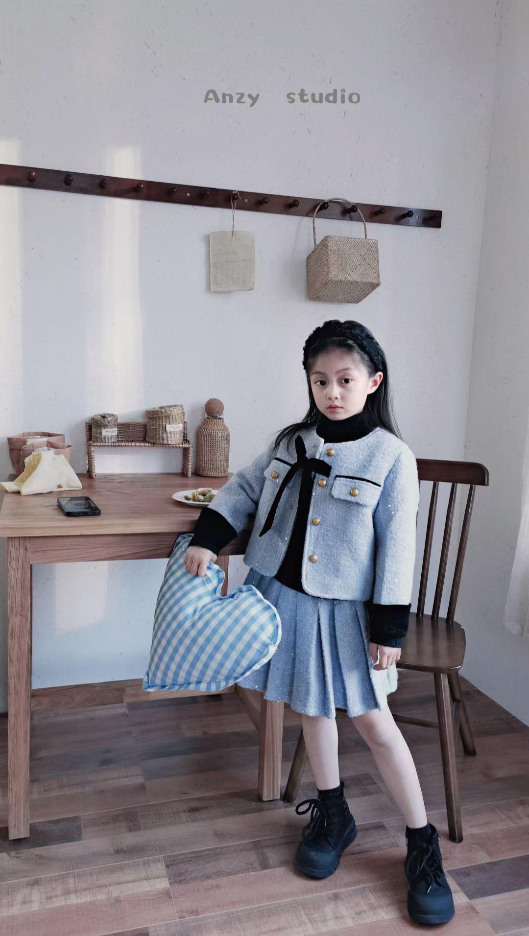 羽羽内里小香风套装120-170cm（偏小一码）双排扣女千金风