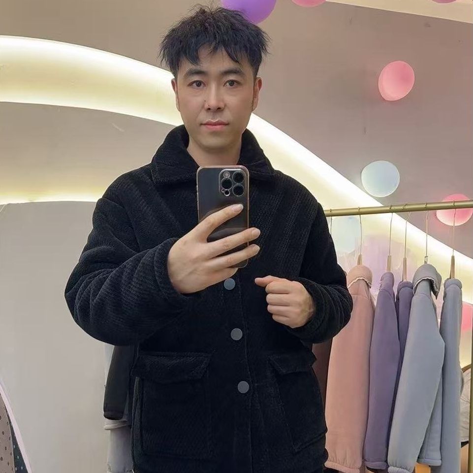 花嫂家新款男士雪尼尔翻领三层加厚可外穿家居服套装8844