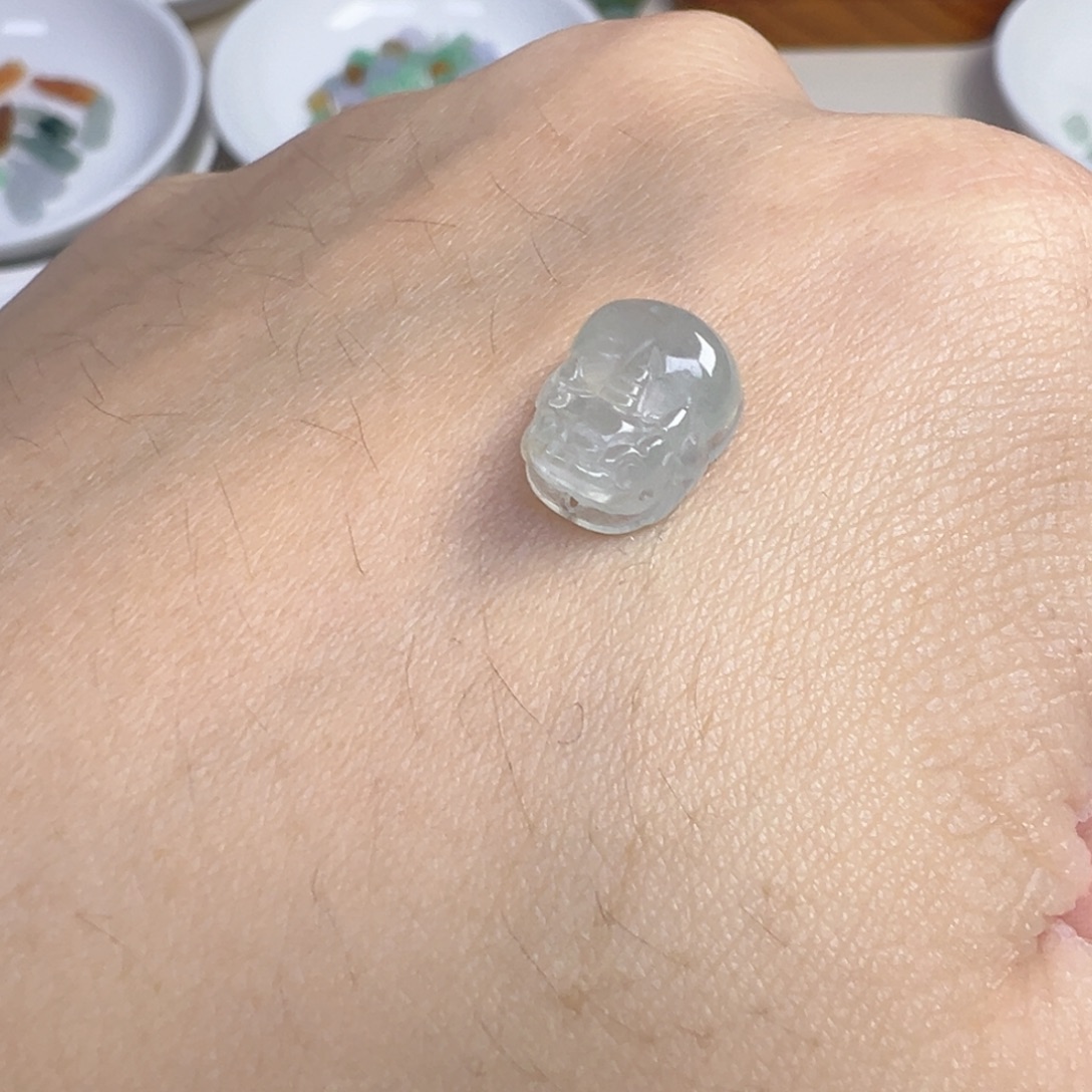 心***花翡翠散珠貔貅一只 打通孔不退不换