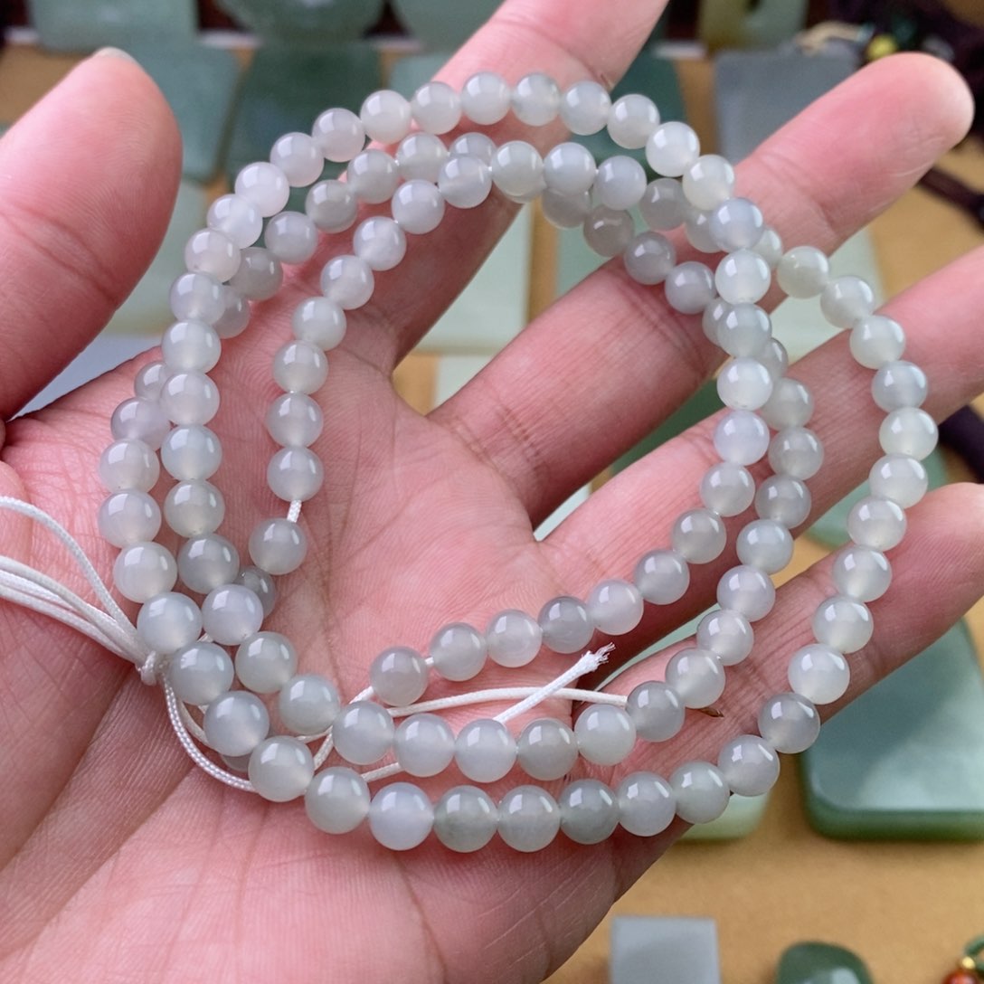 和田玉颈饰未镶嵌卡6珠链 108颗