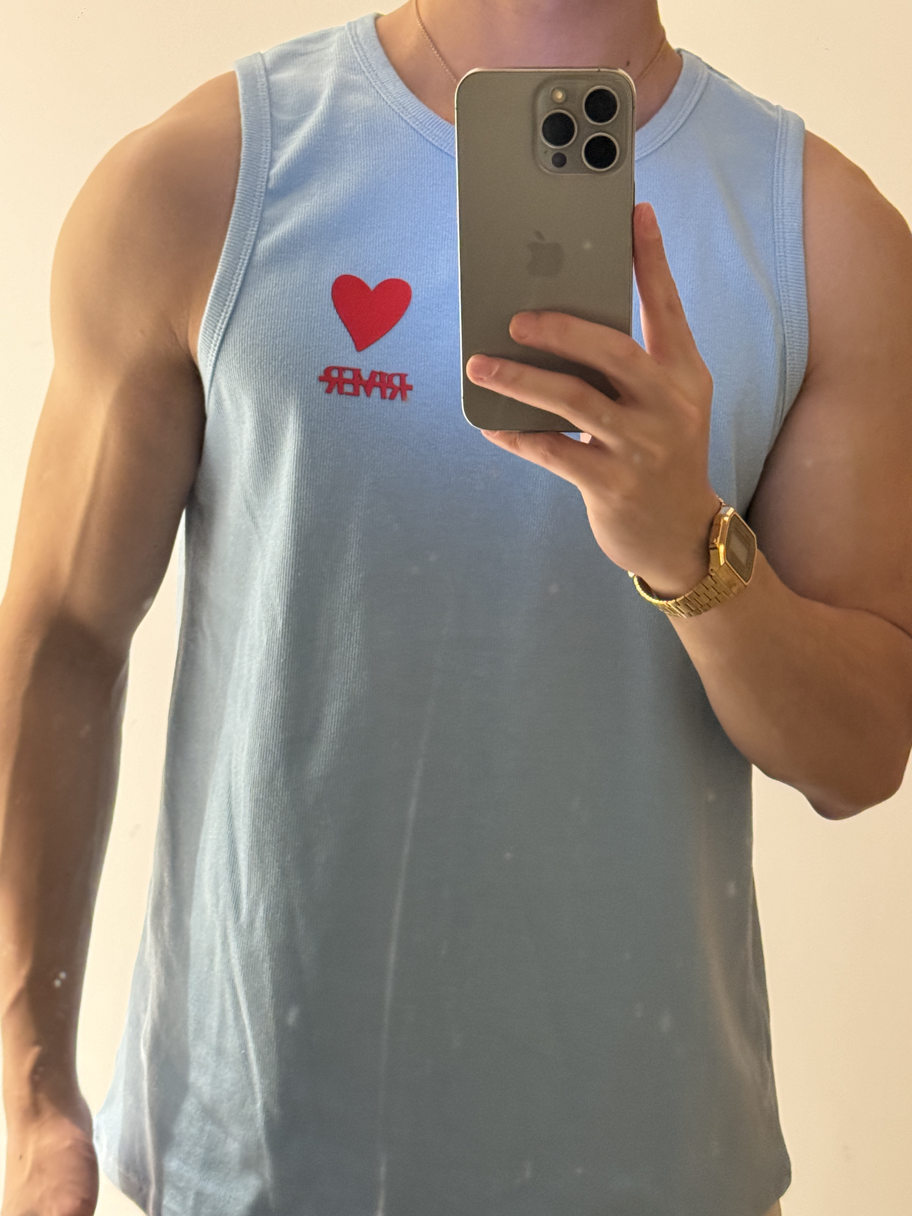 RIVER/原创设计 300克95%棉质感立体爱心字母多色背心