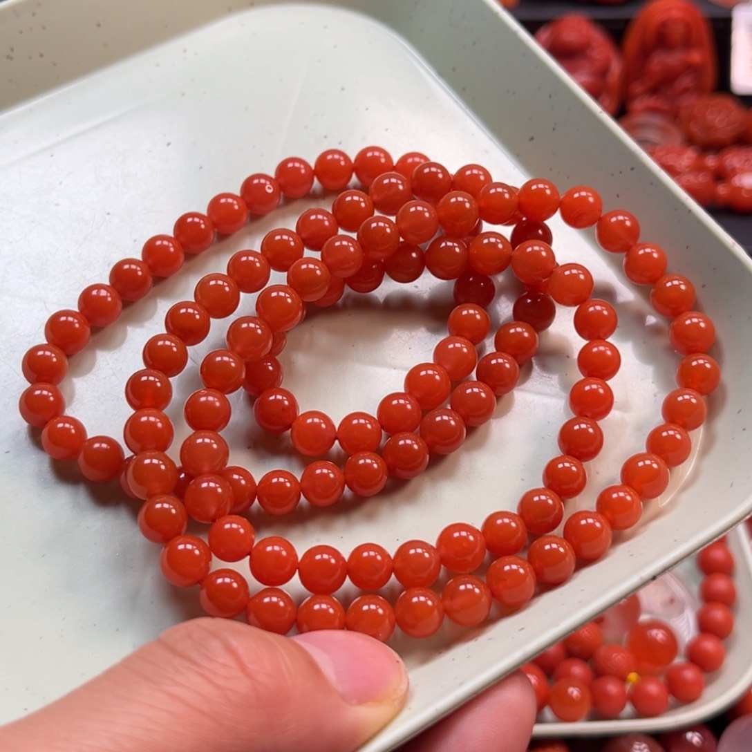 南红玛瑙手串6.5mm未镶嵌