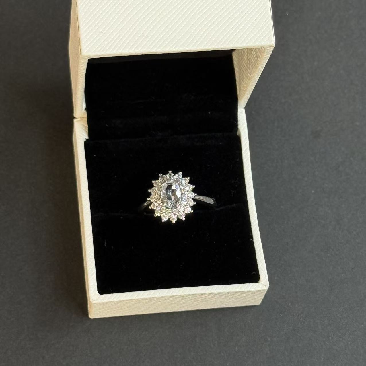 925银戒指 9382 太阳花镶嵌戒指