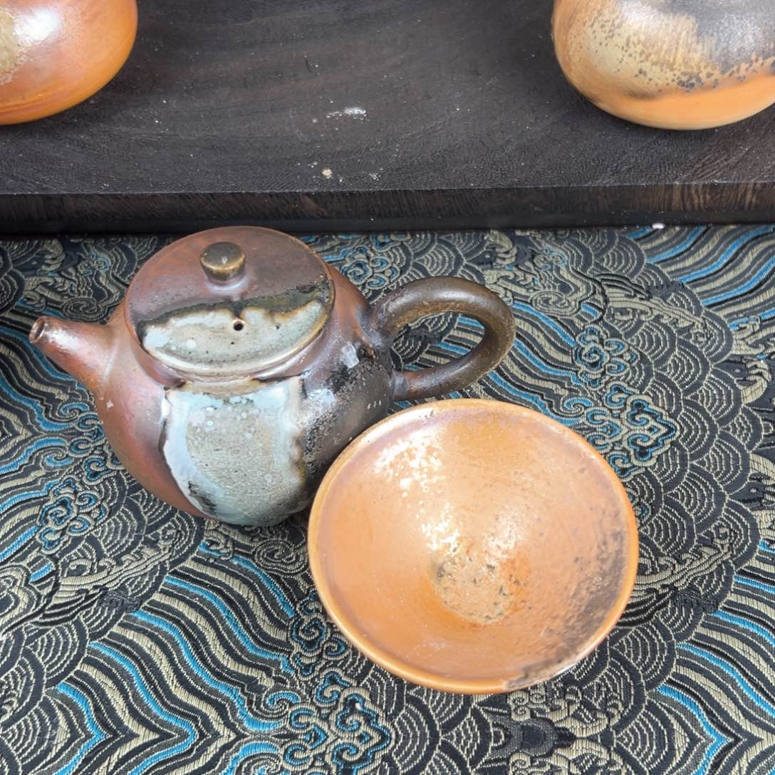 杯张*柴烧茶器细陶壶