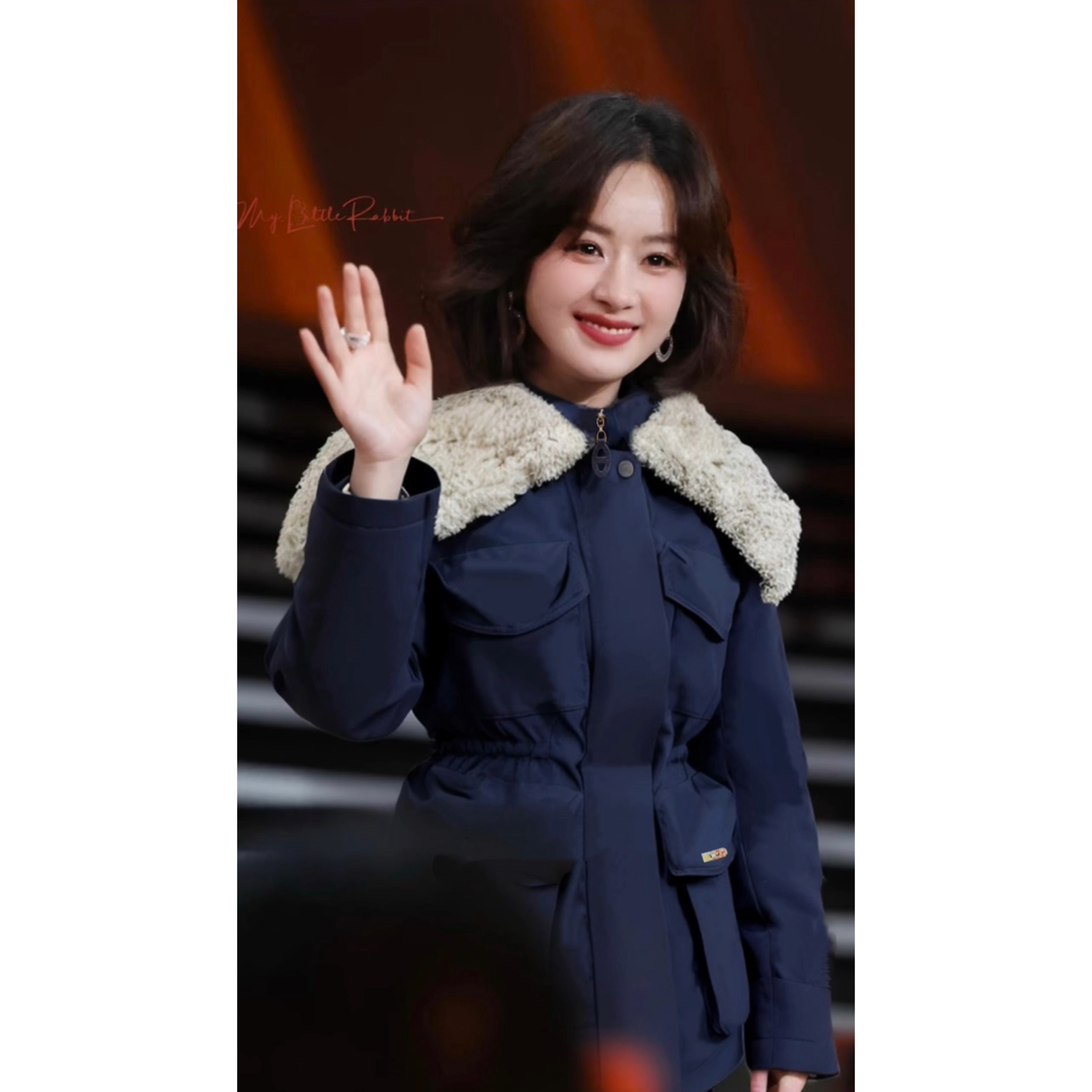 【赵丽颖同款】冬季新款时尚港风复古加厚短款派克服外套