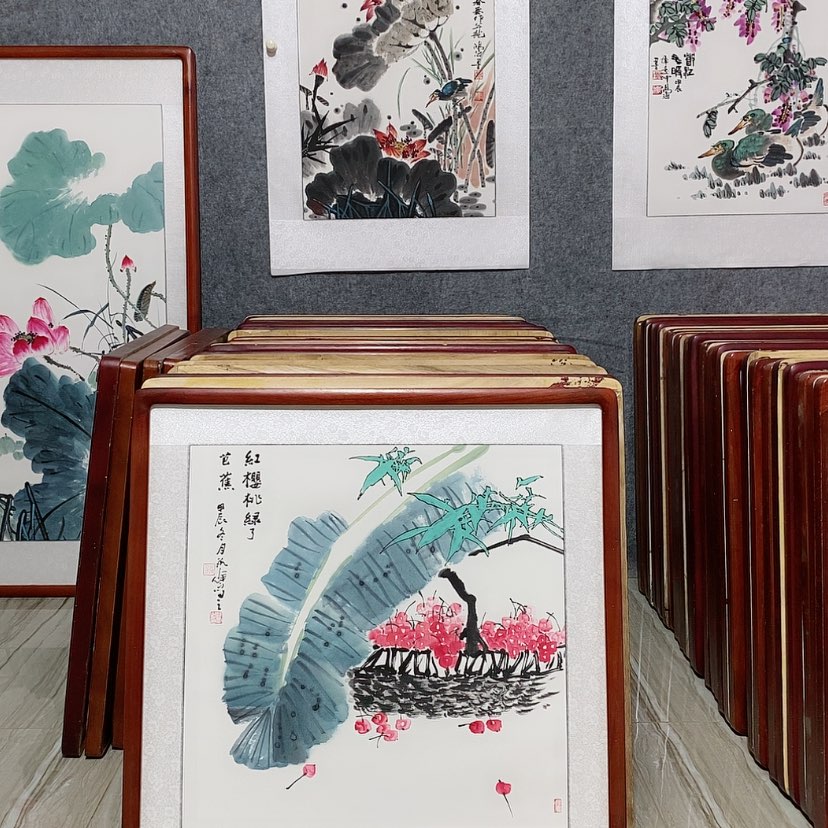 【闪购商品】国画书画作品带框65×65厘米