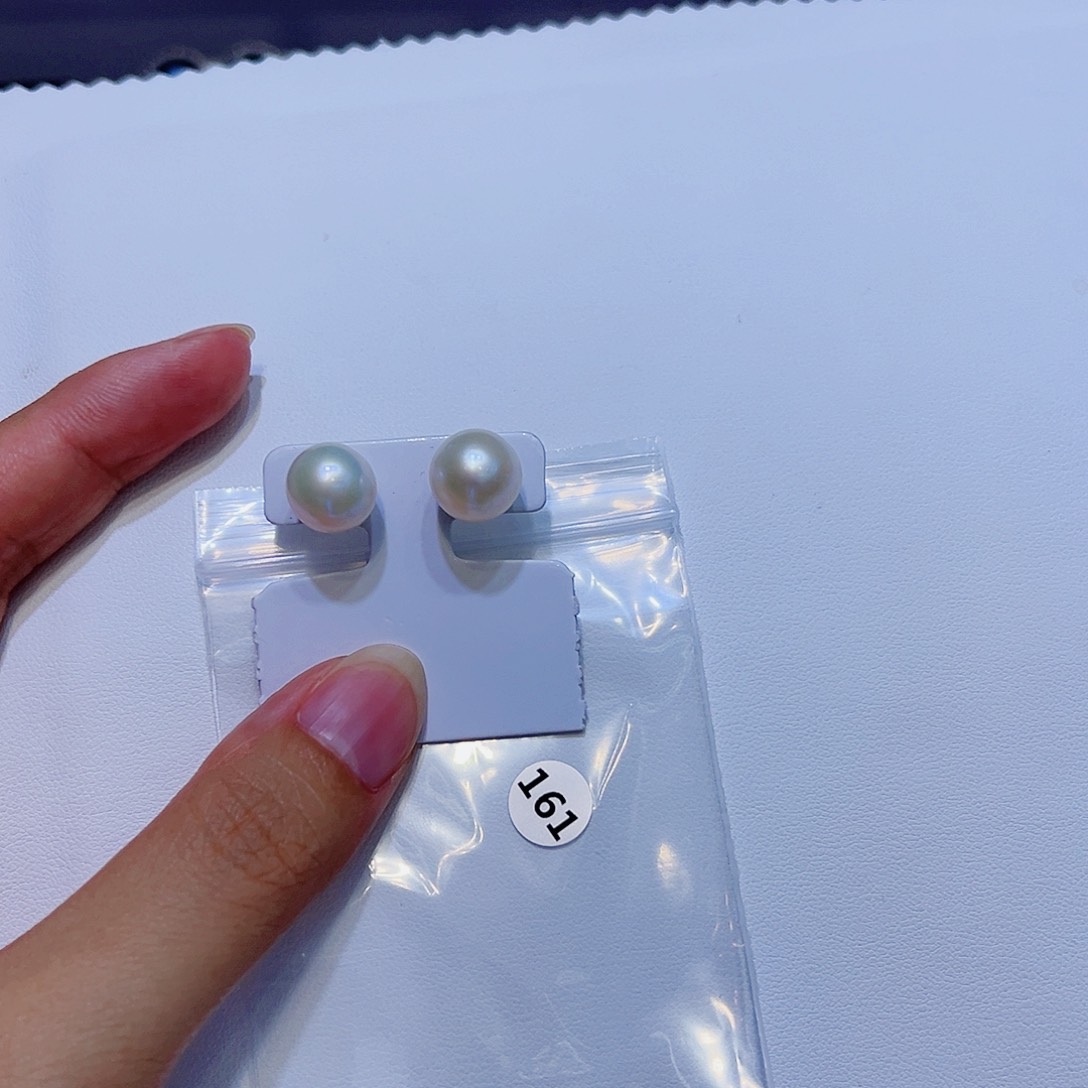银S925镶嵌耳饰淡水珍珠