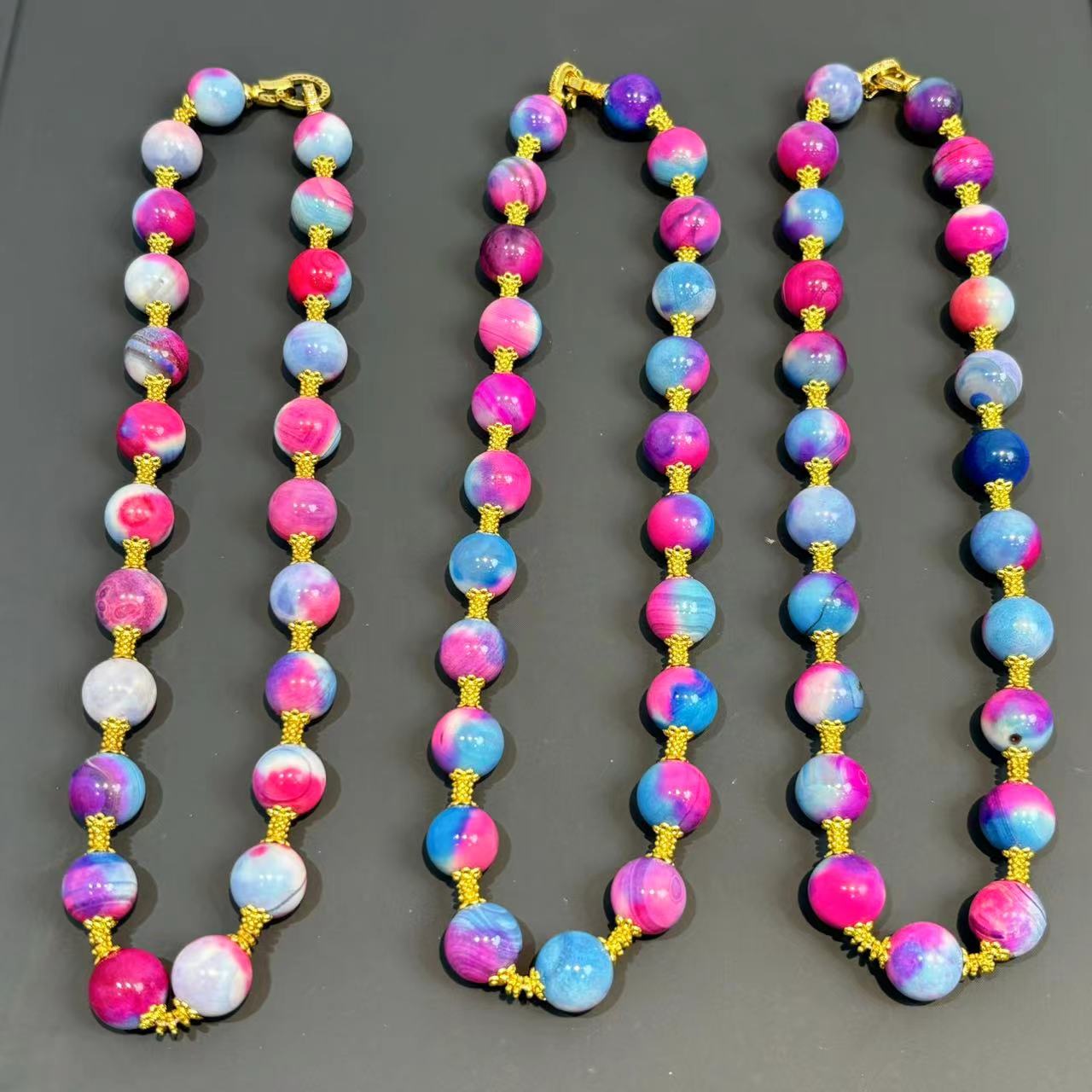 【符老板】x465-国风设计款凤羽明珠玛瑙项链-多样性只发一件-合金