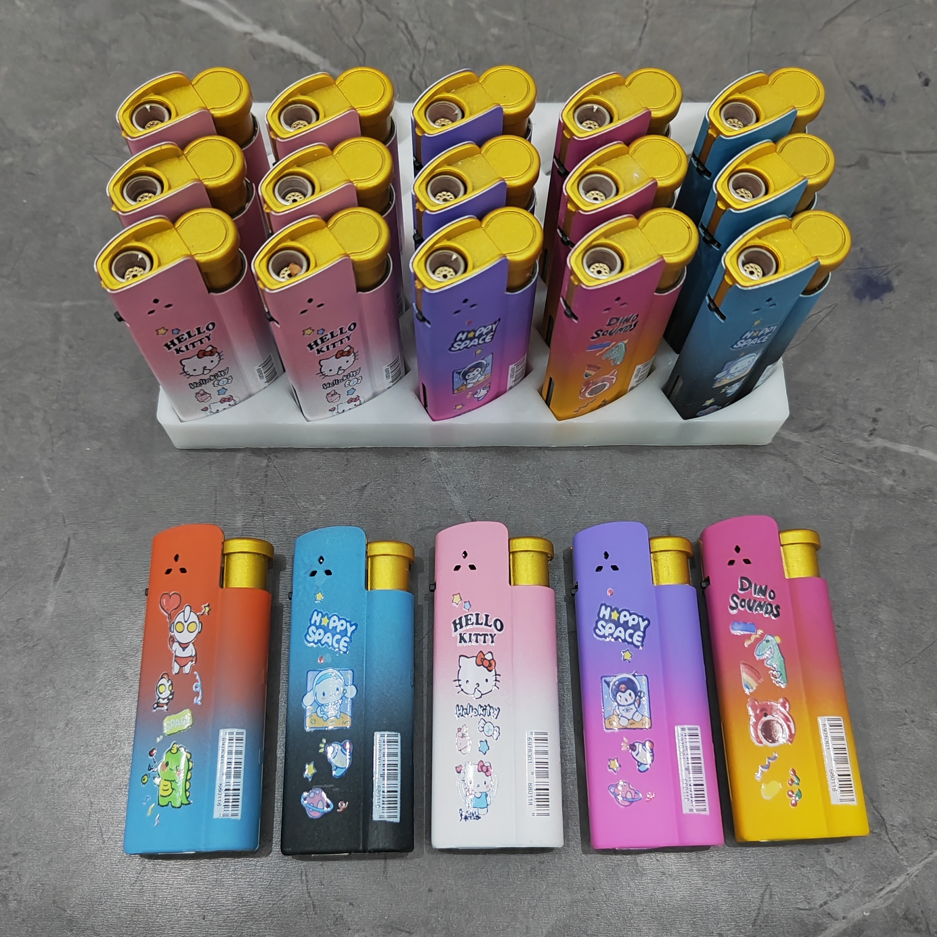 网红款卡通蓝焰直冲女生送礼金属铁壳可充气打火机