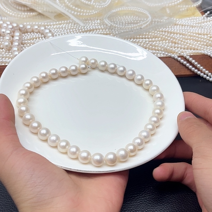 用***4银S925镶嵌天然珍珠项链淡水珍珠11