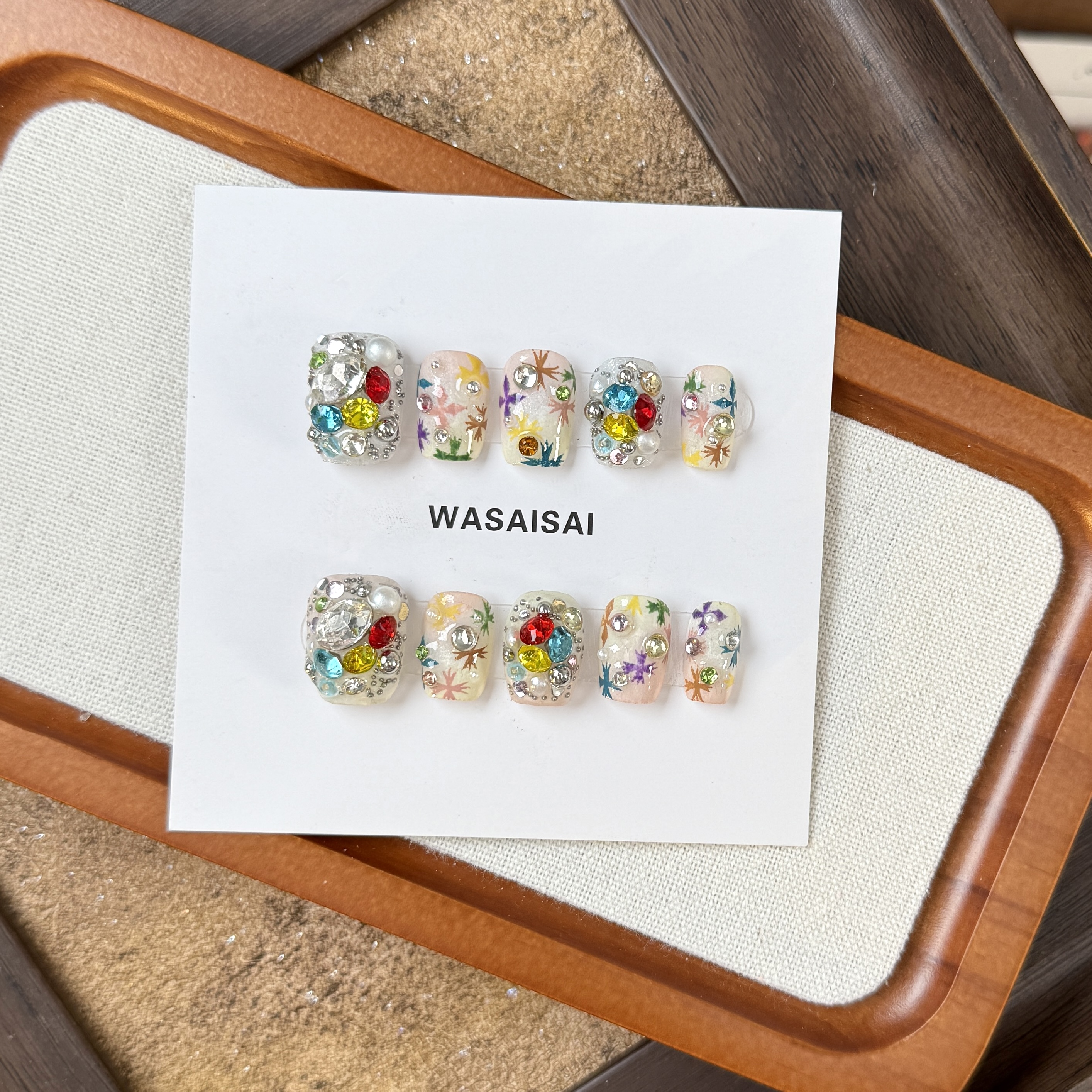 【极繁彩钻】现货 哇噻噻轻奢纯手工美甲高级气质定制穿戴甲显白