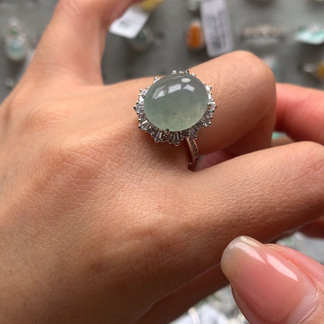 木*** 翡翠银S925镶嵌戒指戒指