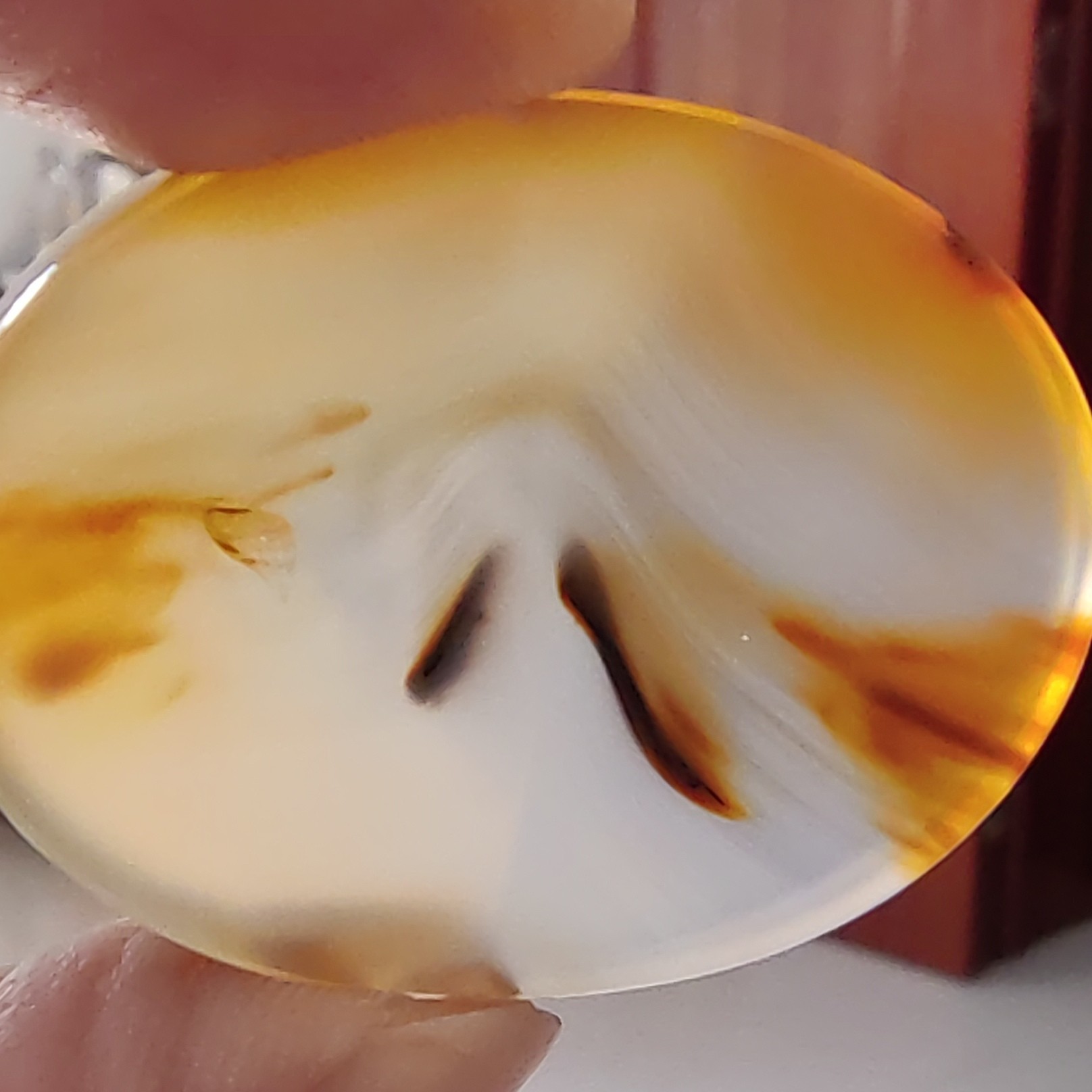 天然色彩，海洋玉石玉髓象形【数字八】。