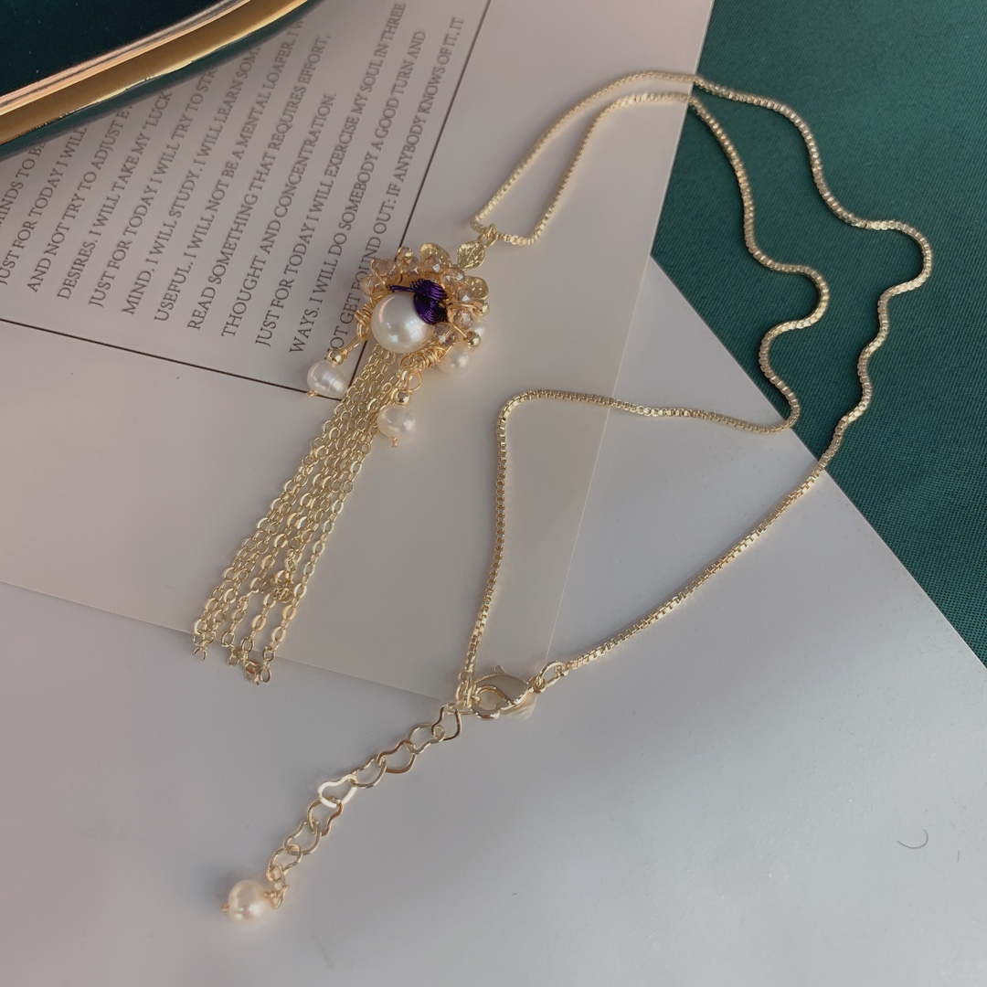 铜合金项链 复古珍珠项链手工国风刀马旦系列之穆桂英