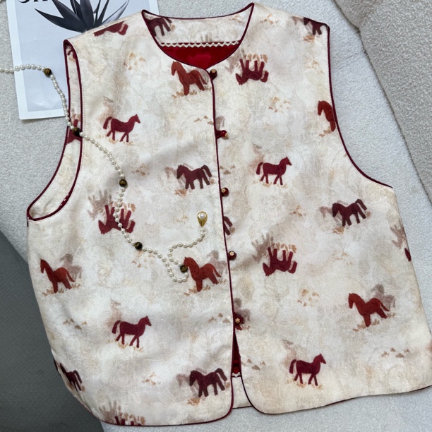 气质新中式国风双面穿【马上有钱】马甲00210