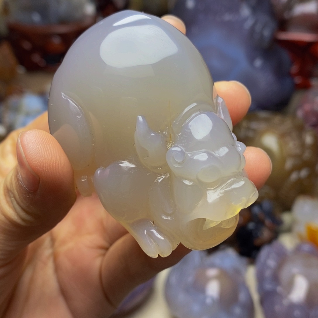 玛瑙/玉髓手把件未镶嵌