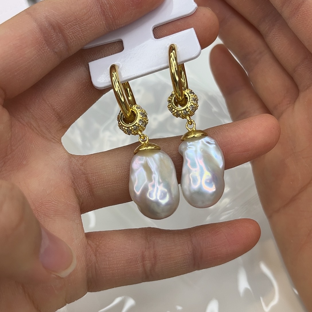 耳饰合金淡水珍珠