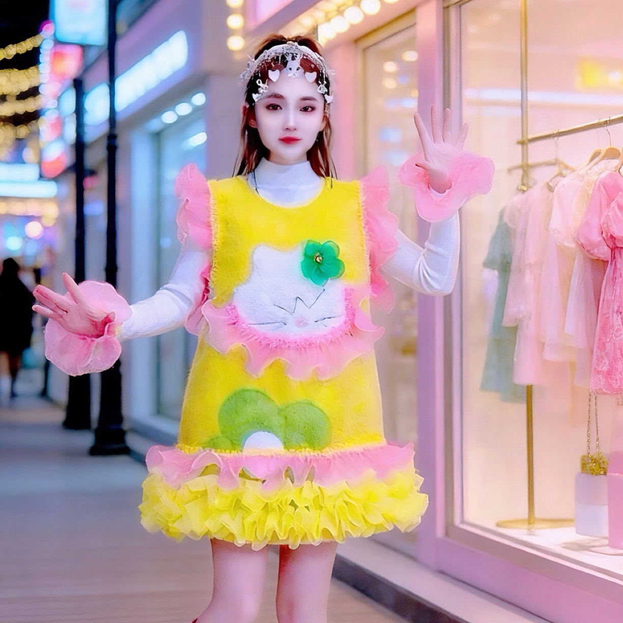 【面条仙仙】3887#原创新品显瘦甜美可爱潮流套装