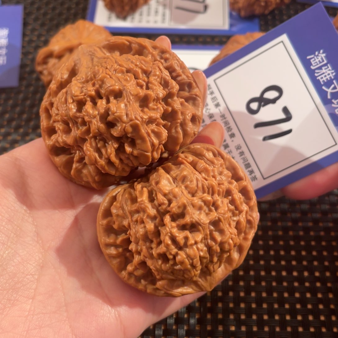 文玩核桃把件871号52尺官帽全品