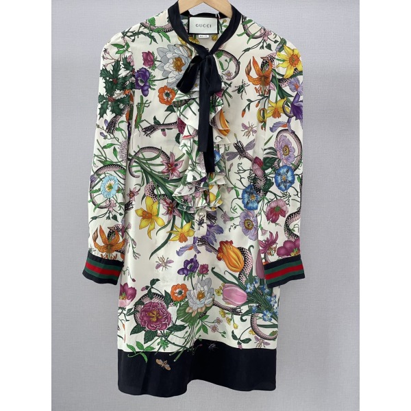 妃鱼/古驰/桑蚕丝/连衣裙/95新/琰二05