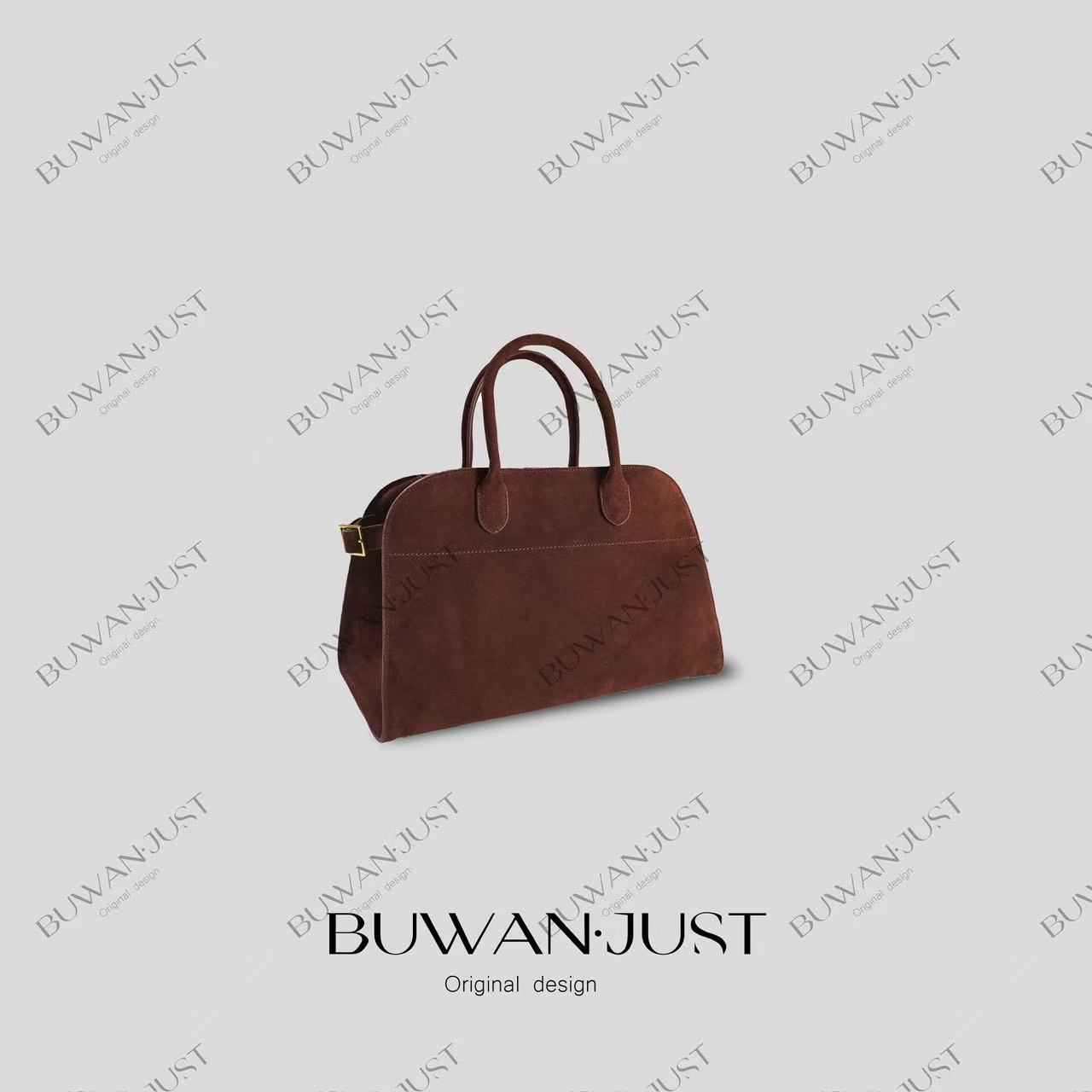 BUWANJUST高品定制头层小牛反牛皮大容量极简实用主义大包B2388