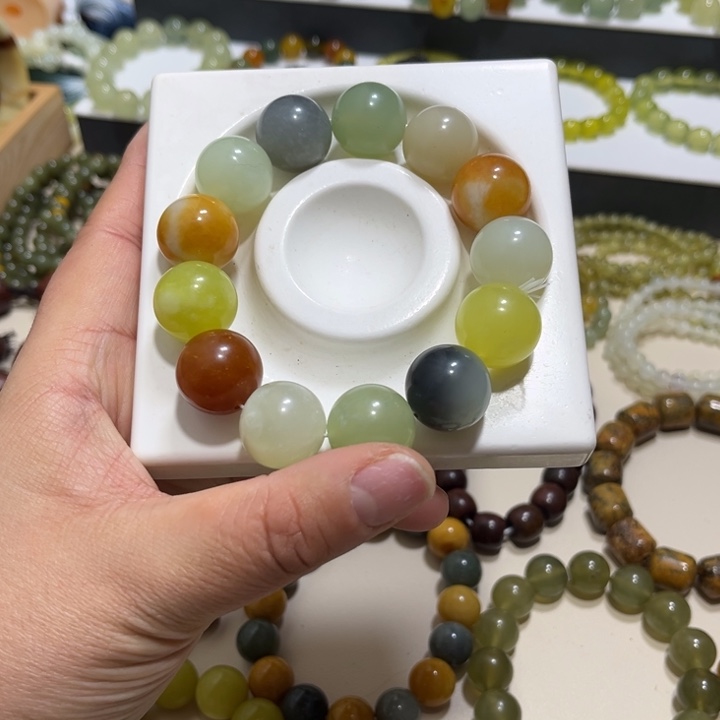 蛇纹石玉未镶嵌手链卡18