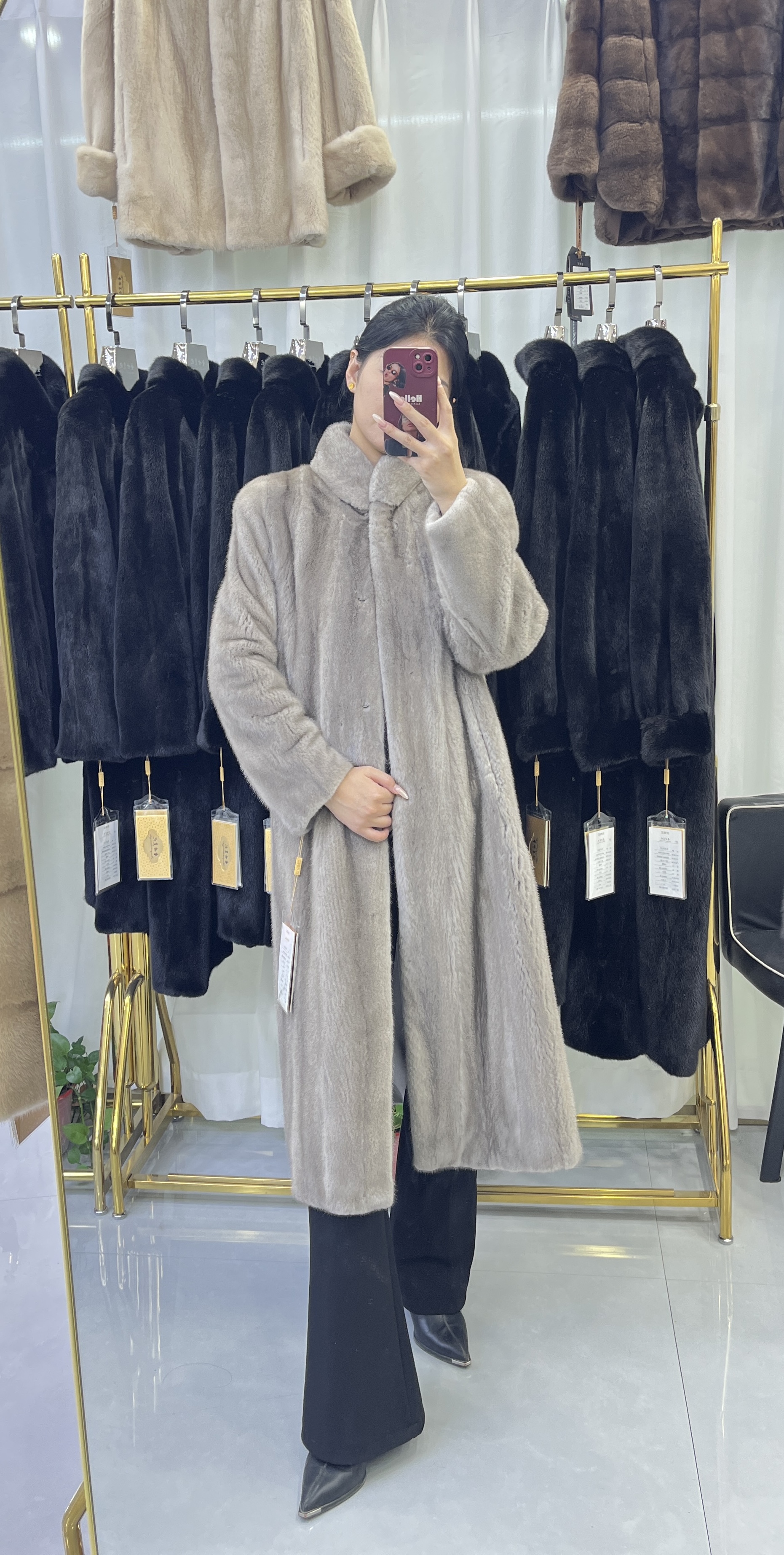 056809【圣世皇妃】长款抽刀时尚简约百搭女款