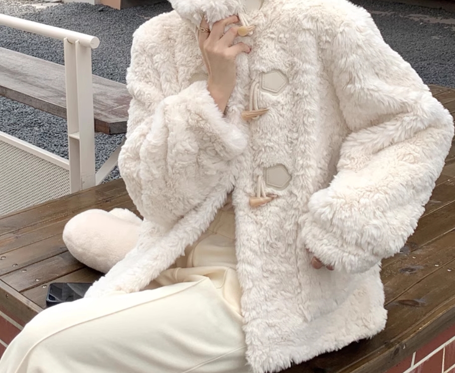 非图片款微瑕厚款女通勤ins翻领保暖短外套毛绒冬季休闲百搭外套
