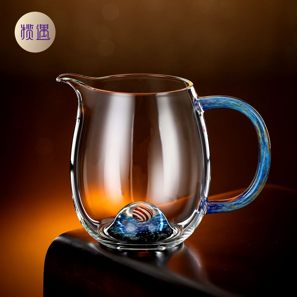 禾器星遇怡然茶海公道杯紫金标手工星空欧泊石底珠分茶器 300ml