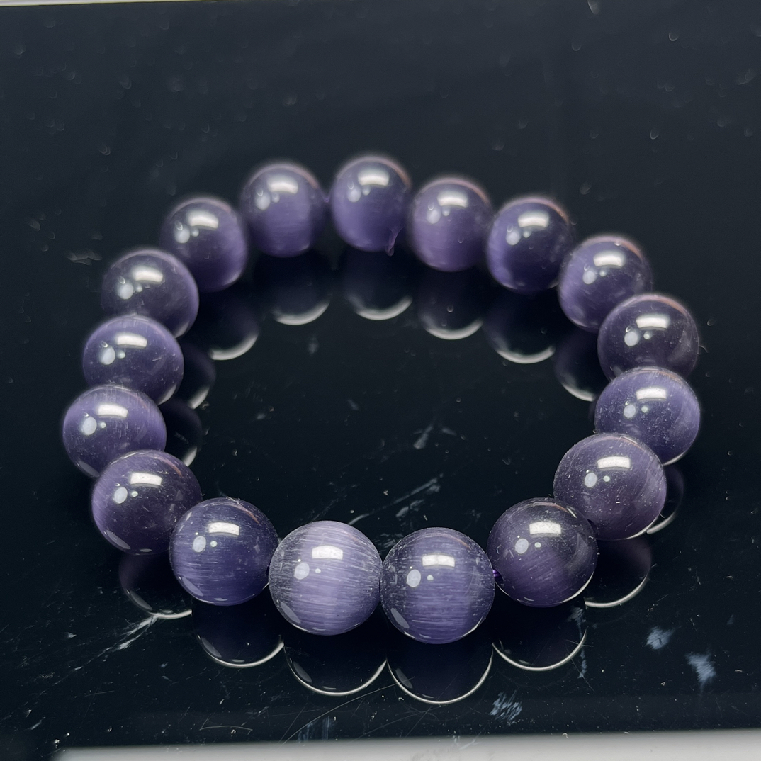 B46 卡12紫猫眼手串多样性发一时尚简约气质百搭饰品